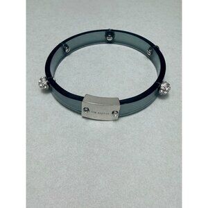 Lia Sophia GLAZED  Bracelet Translucent Licorice Resin Crystal &Silver Stud 7.5"